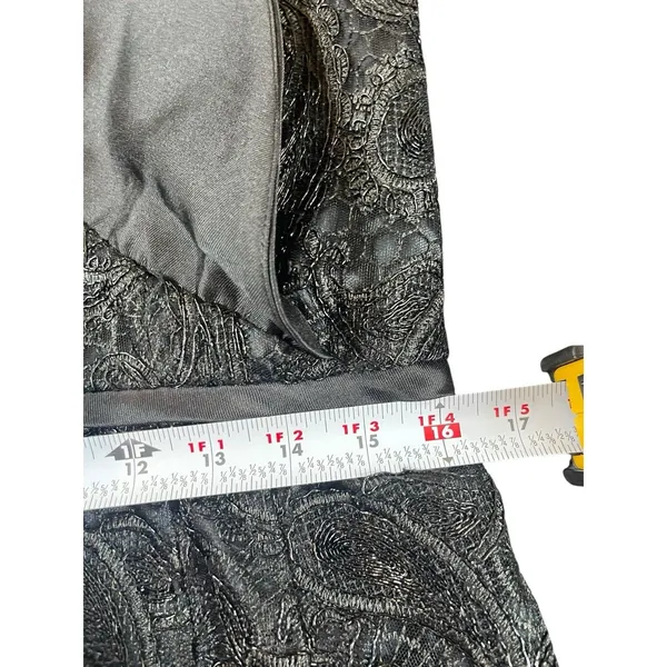 Lily & Taylor Black Lace Formal Dress Women’s 6 Satin Shawl Collar Midi Evening - Image 13
