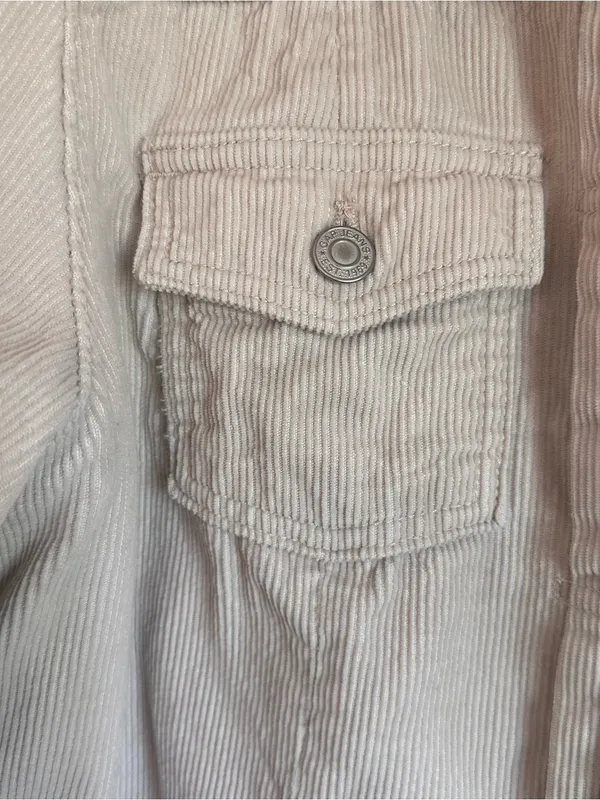 Gap Cream Sherpa Lined Corduroy Button Front Trucker Jacket Size L - Image 4