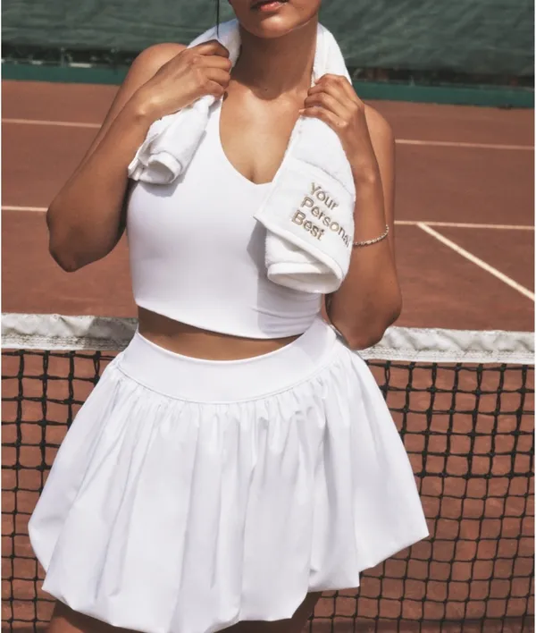 YPB motionTEK Bubble Hem Mini Skirt White Size L - Image 4
