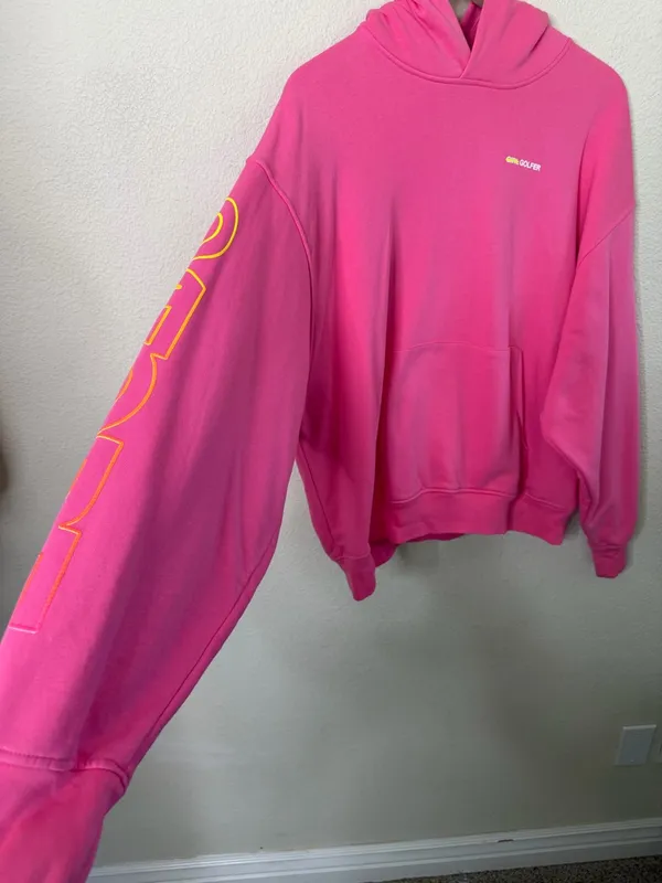 G/Fore Girl Golfer Sweatshirt Knockout Pink French Terry Hoodie Womens Size L - Image 6