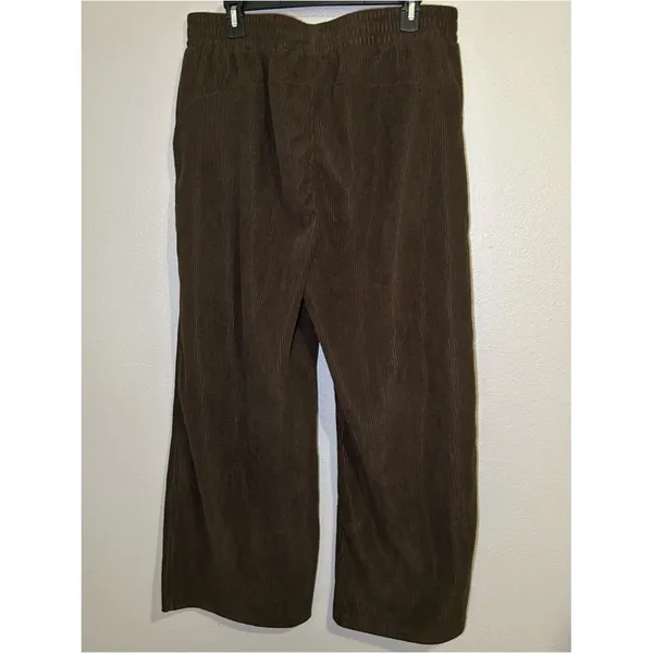Halara Brown Corduroy Pull On Wide Leg Pants Women’s Size XL Petite - Image 4