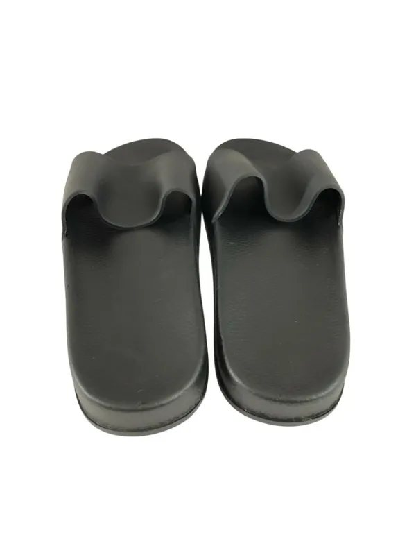 Womens Slide Sandals Rubber Slip On Basic Black Size 38 US 7 - Image 3