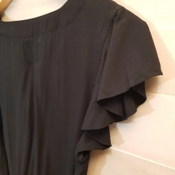 {4} J. Crew Poplin Flutter Sleeve Faux Wrap Top - Image 4