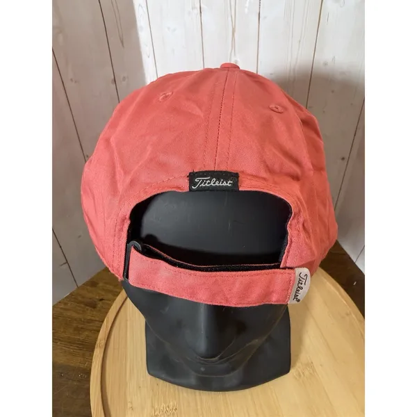 Titleist Golf Hat Cap Coral Adult Adjustable Unisex‎ 100% Cotton Small Logo Euc - Image 2
