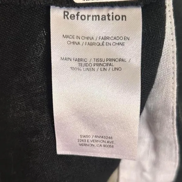 Reformation Robbie Linen top | size 4 Mod Girl Retro Minimalist Core black white - Image 6