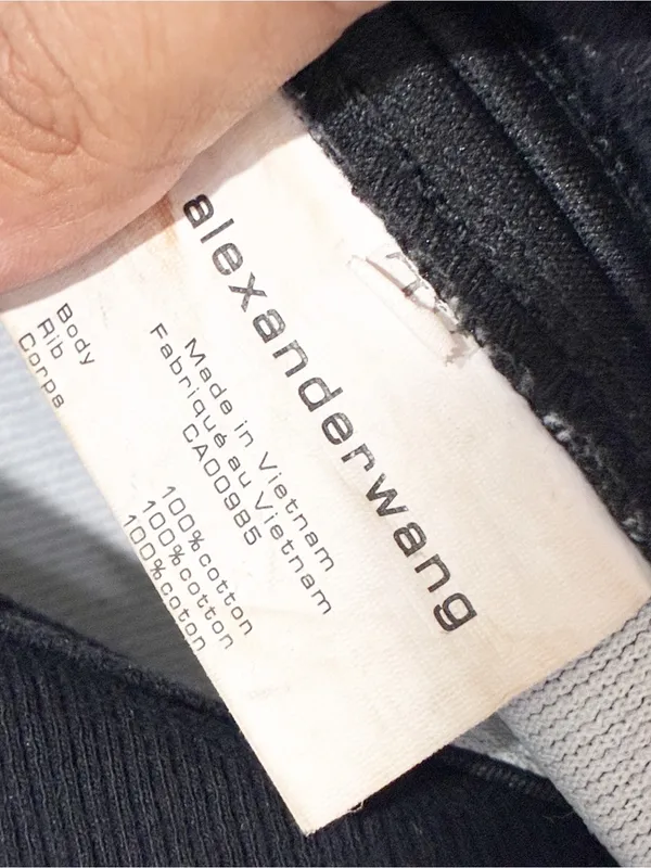 Alexander Wang logo elastic bra in ribbed jersey in Black Tank Top Size XL - Image 5