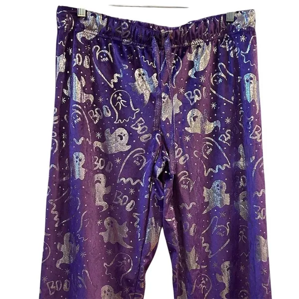 Celebration Women's L Purple Halloween‎ Ghost Print Sweatpants - Image 6