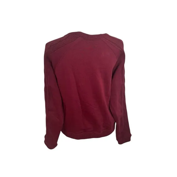 Tuckernuck Cable Knit Reid Sweatshirt in burgundy Medium - Image 4