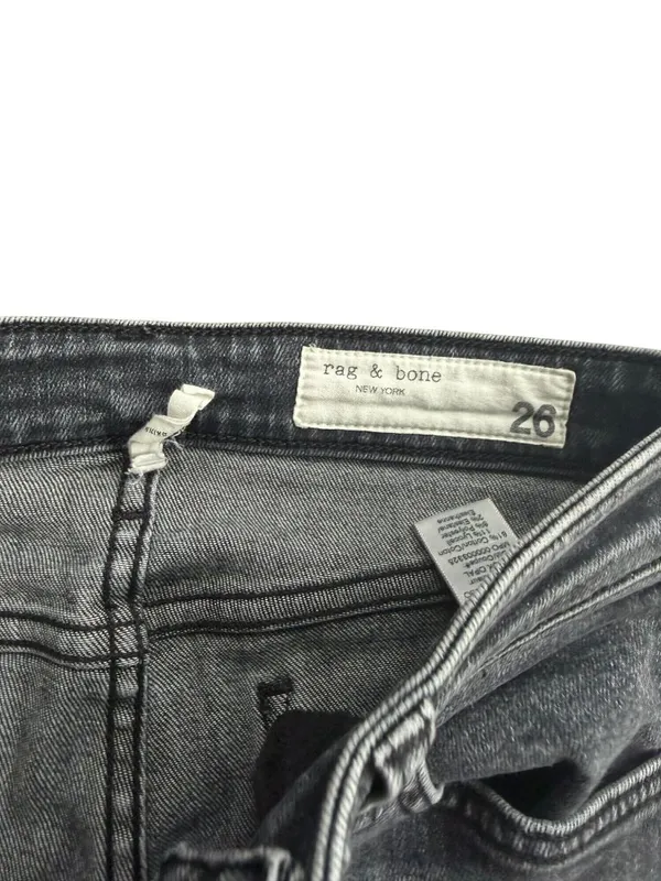 RAG & BONE Black Gray Skinny Jeans Size 26 - Image 5