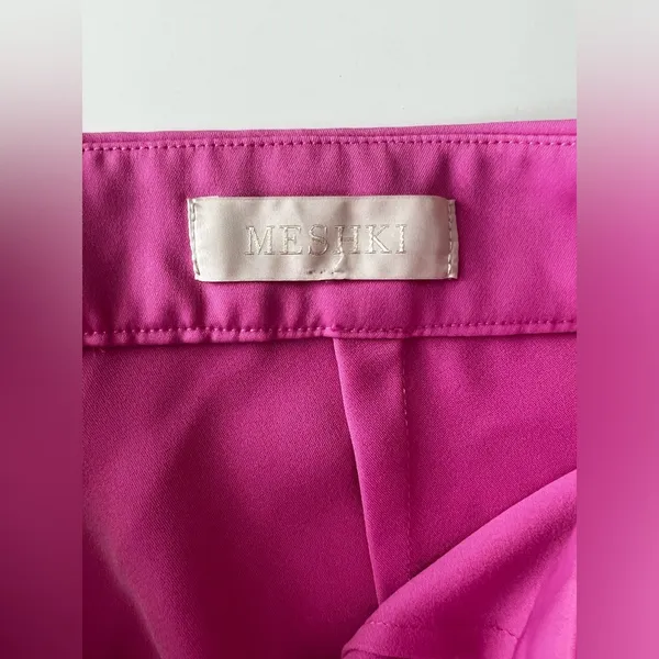 Saskia High Rise Wide Leg Satin Trouser Pants light pink S - Image 3
