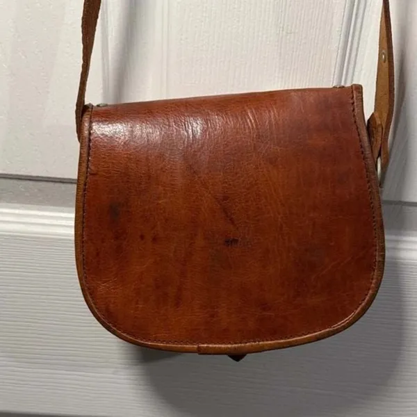 Western Leather Saddle Bag Brown - Image 6