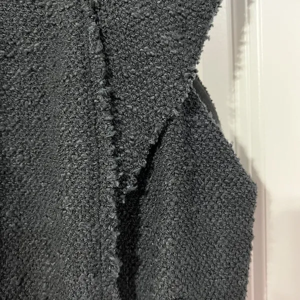 Rebecca Taylor Size 4 Sheath Dress Black Boucle Silk Lined Back Slit‎ Cap Sleeve - Image 4