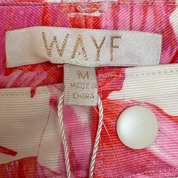 Wayf Brielle Floral Pants Red and Pink Straight Leg Pants‎ Size Medium NWT - Image 9