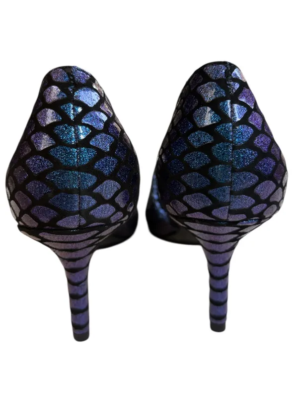 Like New Vince Camuto Leather Iridescent Embossed D’Orsay Heels Size 7.5 - Image 6