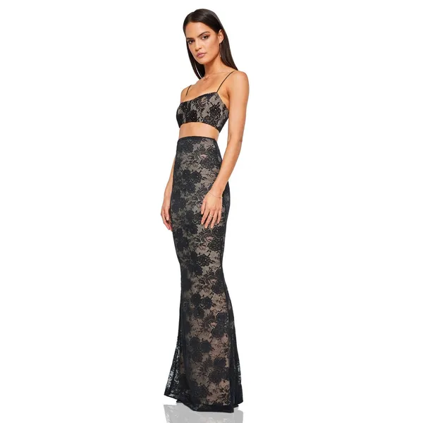 Nookie Heaven Black Lace Maxi Skirt NWT Size Small - Image 11