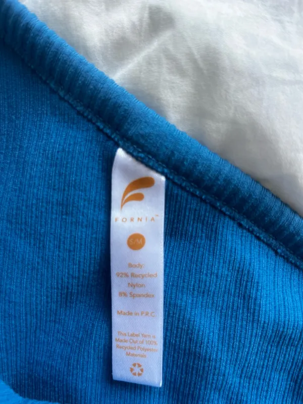 one shoulder athletic tank top Blue - Image 3