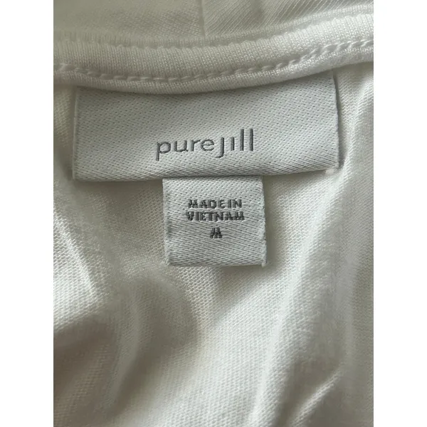 Pure J jill white mock neck tee Tshirt stretchy Medium classic Basic casual - Image 4