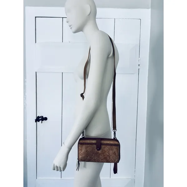 The Sak Leather Embossed Wallet Wristlet Travel‎ Organizer With Strap - Image 2