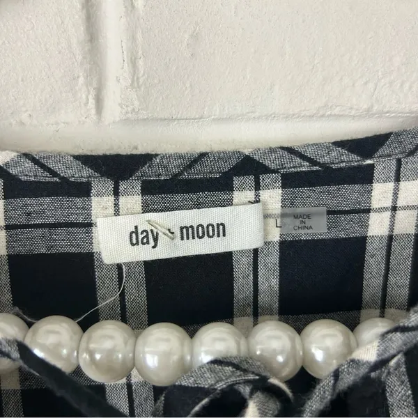 Day & Moon Red Dress Boutique Pinky Promise Black Plaid Dress Size L - Image 8