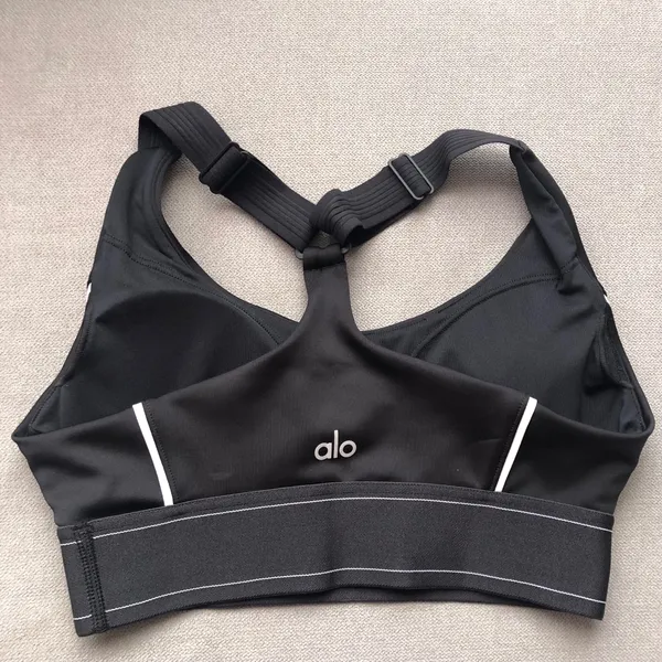 Alo Yoga Airlift Suit Up Bra Black/White Size X-Small - Image 4