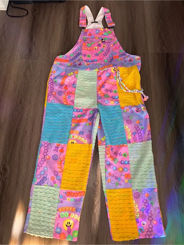 Iheartraves pastel color KANDI Trip overalls with chain - Image 7