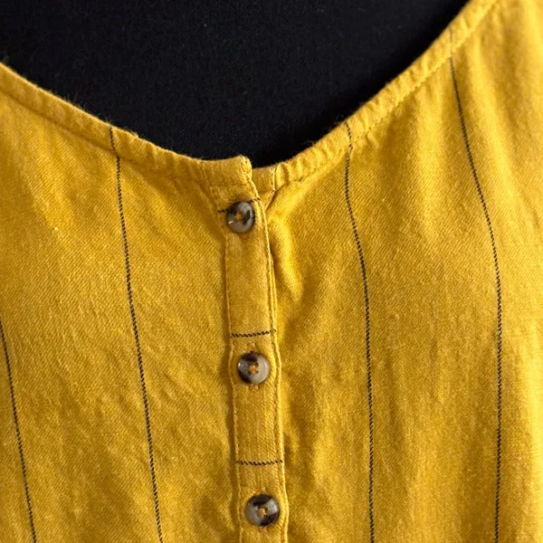 Dizzier Yellow with Black Stripes Thin Adjustable Straps Crop Top Size M Size M - Image 3