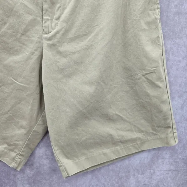 Real Comfort Tan Flat Front Bermuda Bottoms Cotton Pants Shorts‎ Plus 14 - Image 5