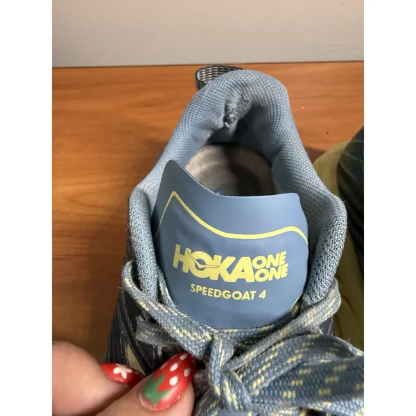 HOKA ONE ONE Speedgoat 4 Shoes Womens Size 9 Blue Trail Running‎ Vibram Sole - Image 3