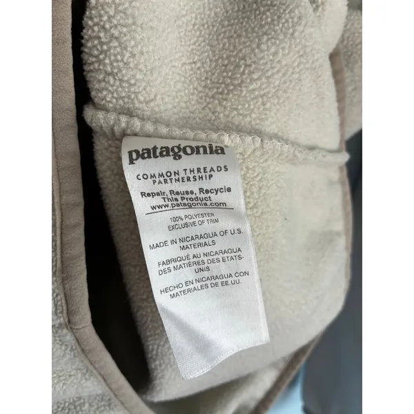 Patagonia Lightweight Synchilla Snap-T Pullover Woman's XS Cream Tan Fleece - Image 5