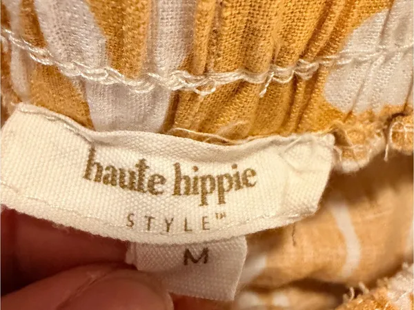 Haute Hippie Yellow & White Printed Relaxed Capris - Image 4
