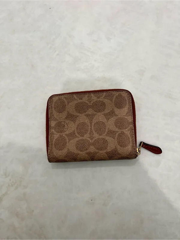 Coach Brown Logo With Patches Leather Small Zip Around Wallet - Image 2