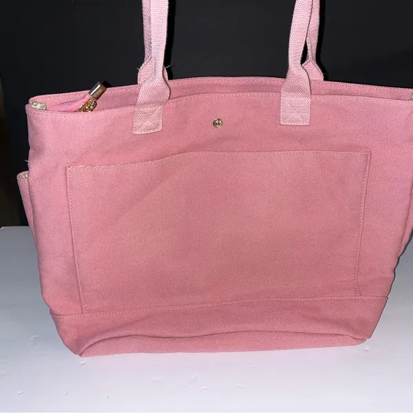 Pink Canvas Tote Bag for Women - Image 4