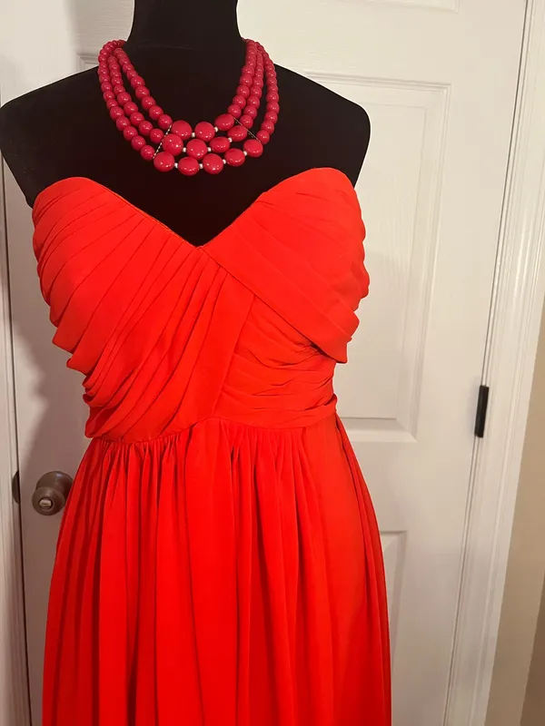 Formal red evening bridesmaid wedding guest dress - Image 2