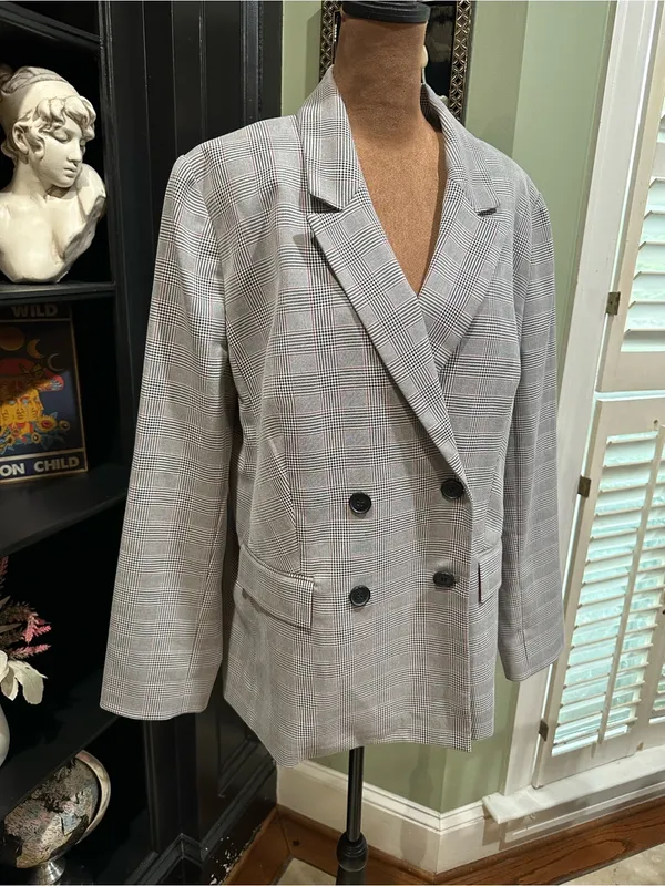 The Limited Glen Plaid Double‑Breasted Blazer – NWT – Size 14 - Image 4