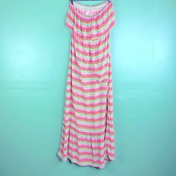MOSSIMO Y2K Strapless Maxi Dress Boho colorful size Medium - Image 2