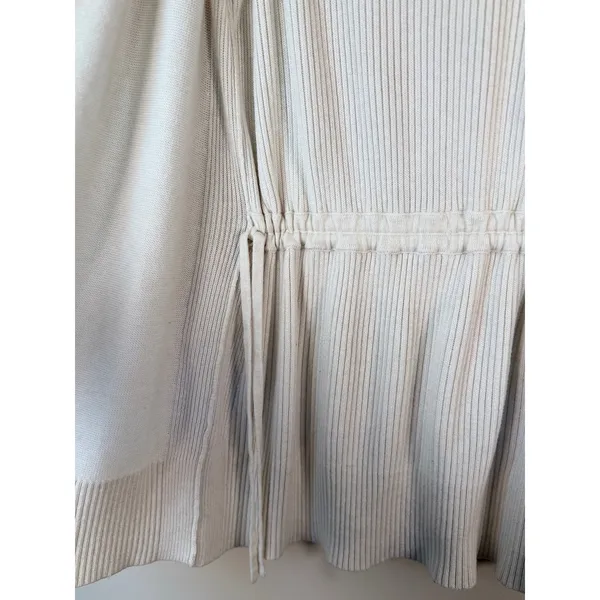 Lululemon Peace Of Mind Wrap Heathered White Ribbed Knit Hooded Cardigan size 10 - Image 4