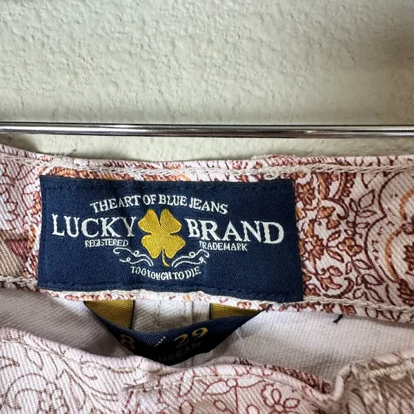 LUCKY BRAND Patchwork Pink Denim Charlie Skinny Style Jeans Pants Size 8 / 29 - Image 5