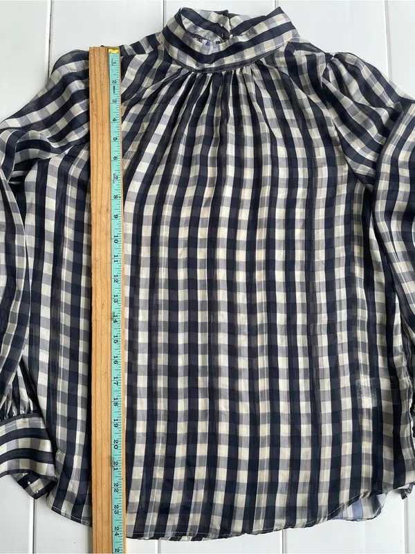 H&M Sheer High Neck Blouse, Size S - Image 7