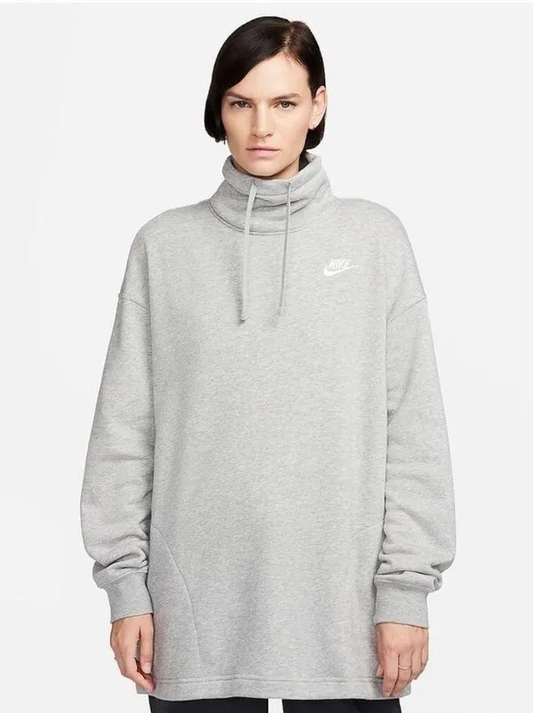 Nike Women’s Club Fleece Lined Mock Neck Oversized Sweatshirt - Image 2