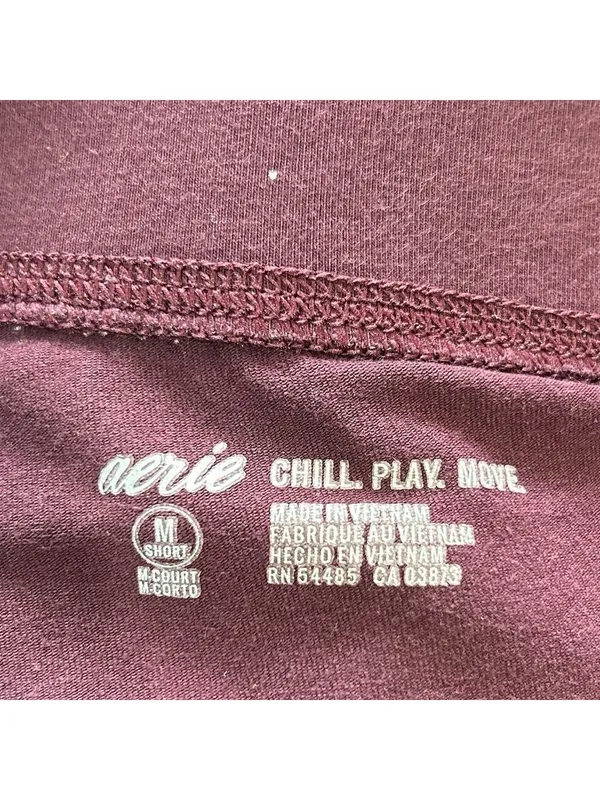 Aerie Burgundy Leggings Medium Short Chill Play Move - Image 3