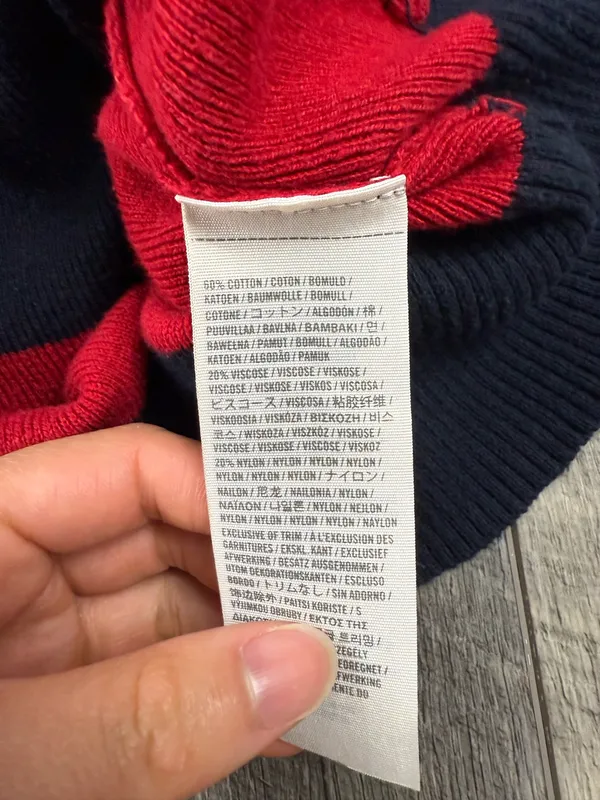 Abercrombie Red/Navy Stripe Cardigan - Image 11