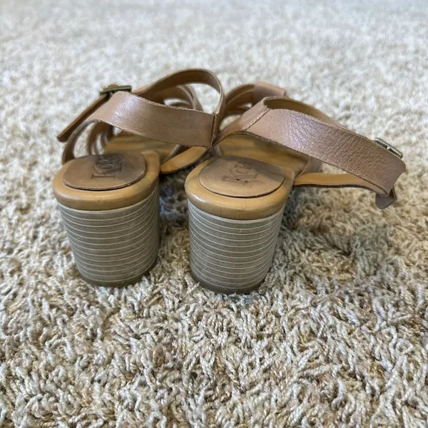 Korks Kork Ease Sandals Womens 8 Cilla Shoes Strappy Heel Tan Leather‎ Comfort - Image 5