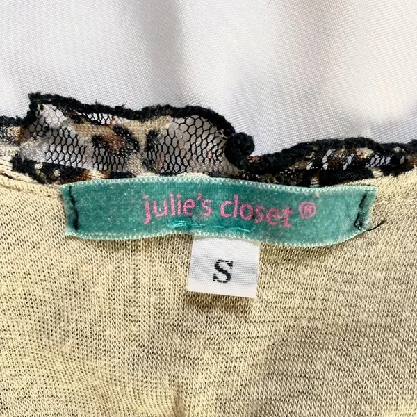 Early 2000's Cheetah Leopard Mesh Bow Babydoll Top S - Image 6