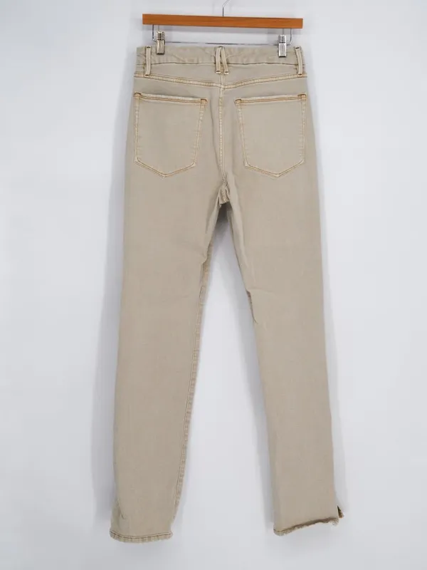 Good American Good Classic Jeans Womens 10 Bone Beige Skinny Ankle Slit Stretch - Image 2