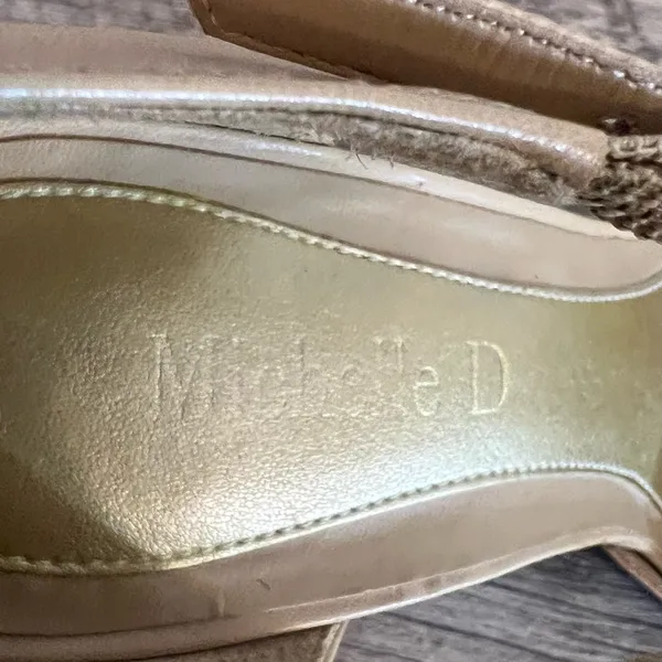 Vintage Michelle D Leather Heels W/ Ankle Strap Women’s Size 6 Beige Neutral - Image 7