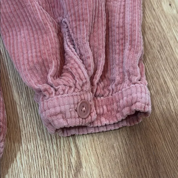 American Eagle Corduroy Button Down Shirt in Pink - Image 8