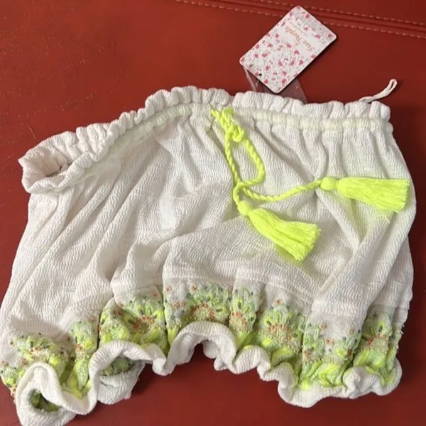 FREE PEOPLE Ivory No More Tiers Strapless Crop Top women’s Size Small‎ NEW - Image 3