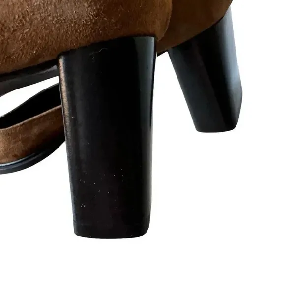 Paloma Round Square Suede Toe Chunky Heels Mary Jane Shoes feature leather 7.5 - Image 10