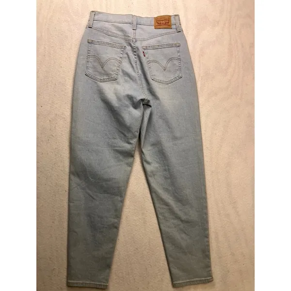 Levi's High Waisted Taper Jeans Women 28 Light Blue‎ Stretch Denim Classic - Image 10