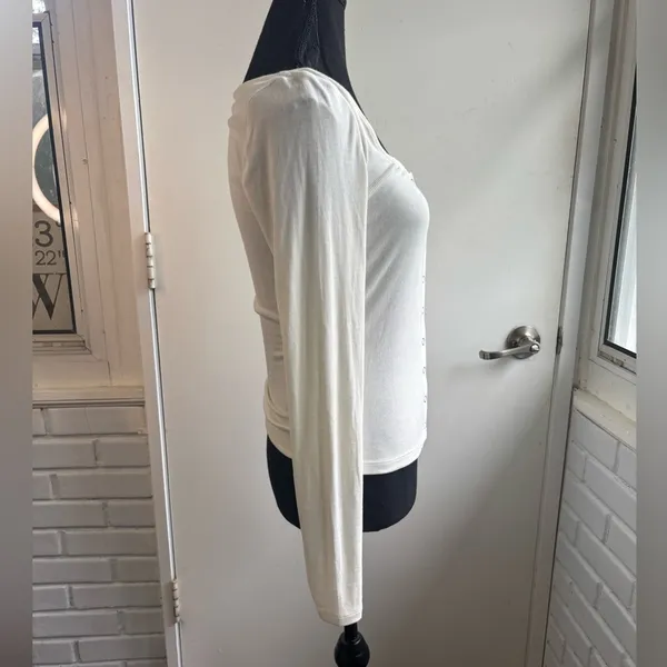 Maeve by Anthropologie Ribbed Square Neck Shirt small‎ boho layered classic - Image 3